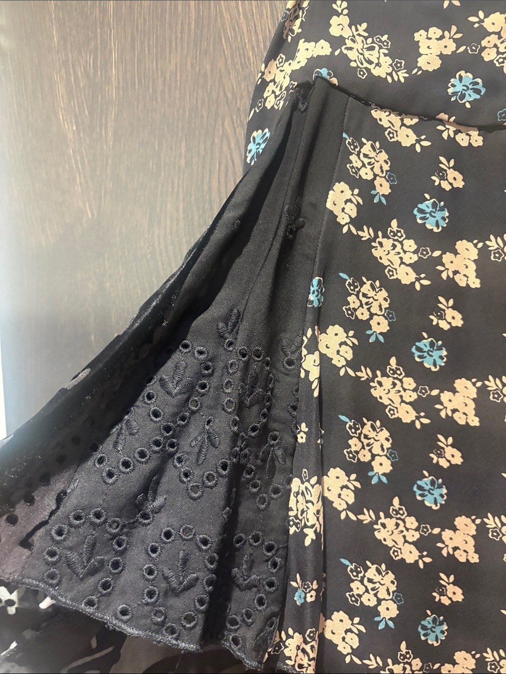 Johnny Was Black Floral Camisole with Cream and Teal Accents - Picture 6 of 8